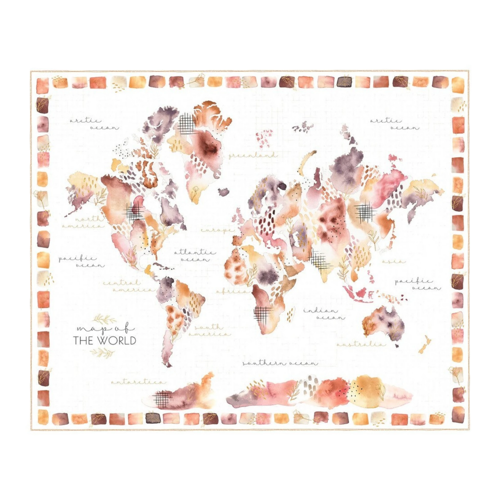 Desert Bloom Map Panel for patchwork, quilting and sewing