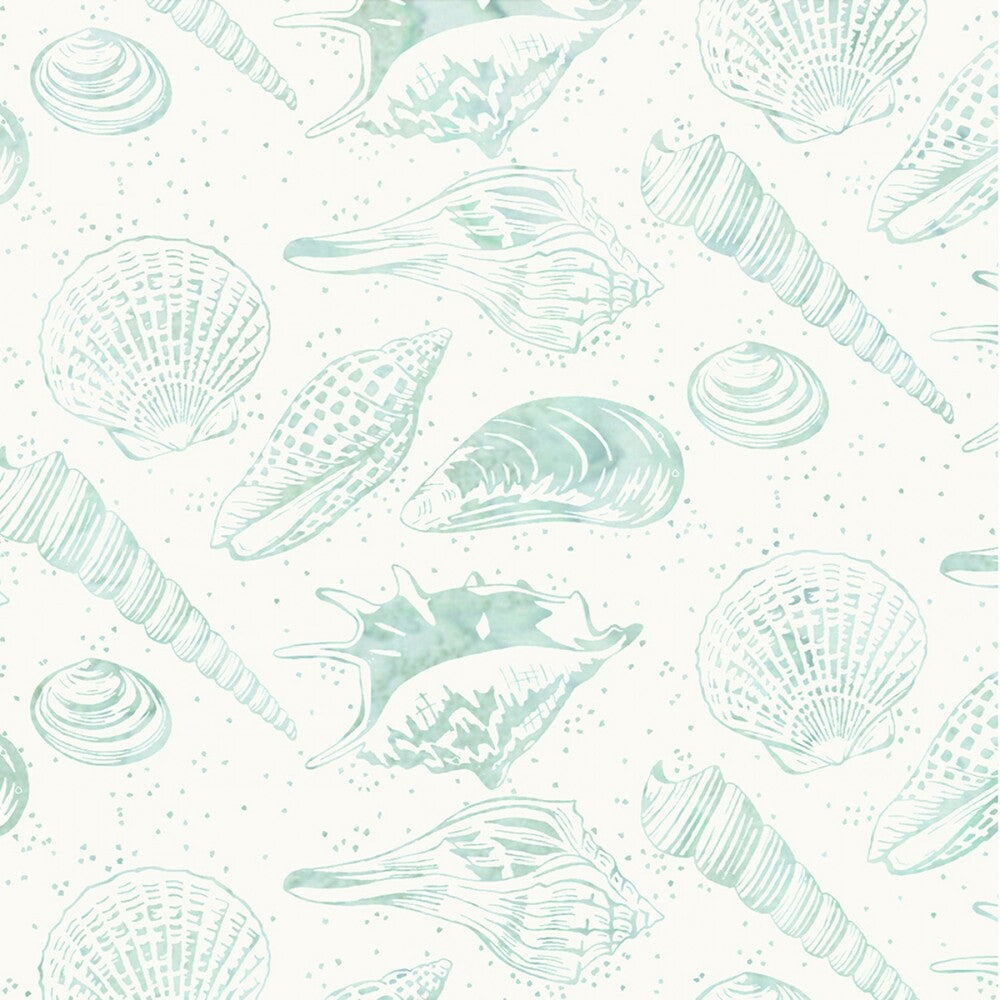 Bali Batik Alaska - Sea Shells Bluegrass for patchwork, quilting and sewing