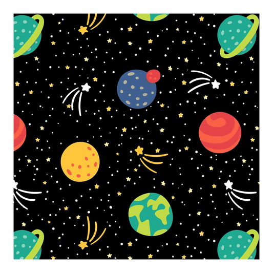 Planets and Stars Black Flannel