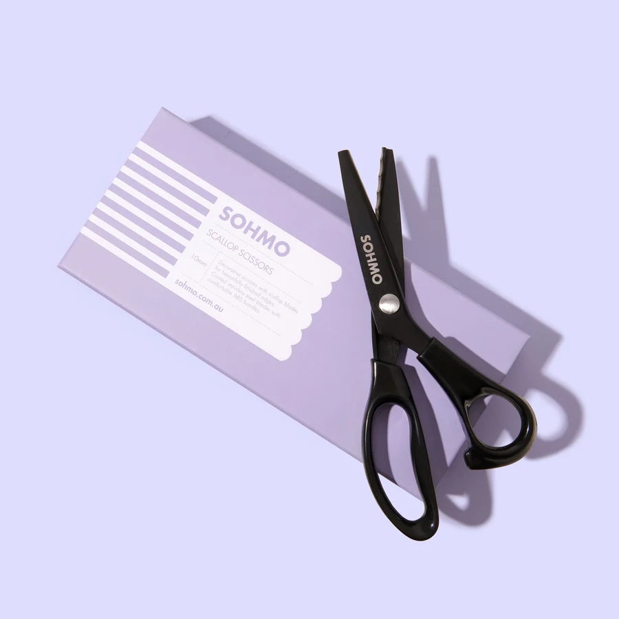 SOHMO Scallop Scissors (10mm) - Bold Decorative Scallop Shears with Lightweight Handles