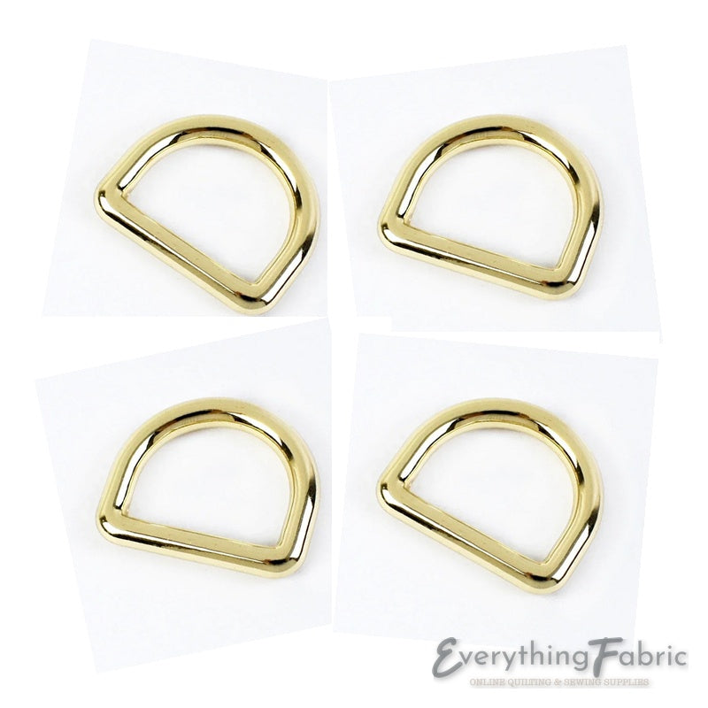 D Ring 13 mm - Light Gold Seamless for bag making and sewing projects