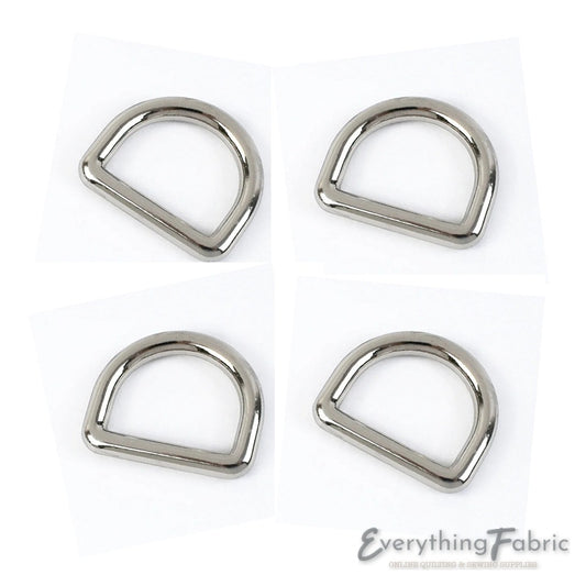 D Ring 13 mm - Silver Seamless for bag making and sewing projects