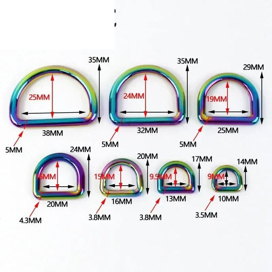D Ring 20 mm - Rainbow Seamless for bag making and sewing projects