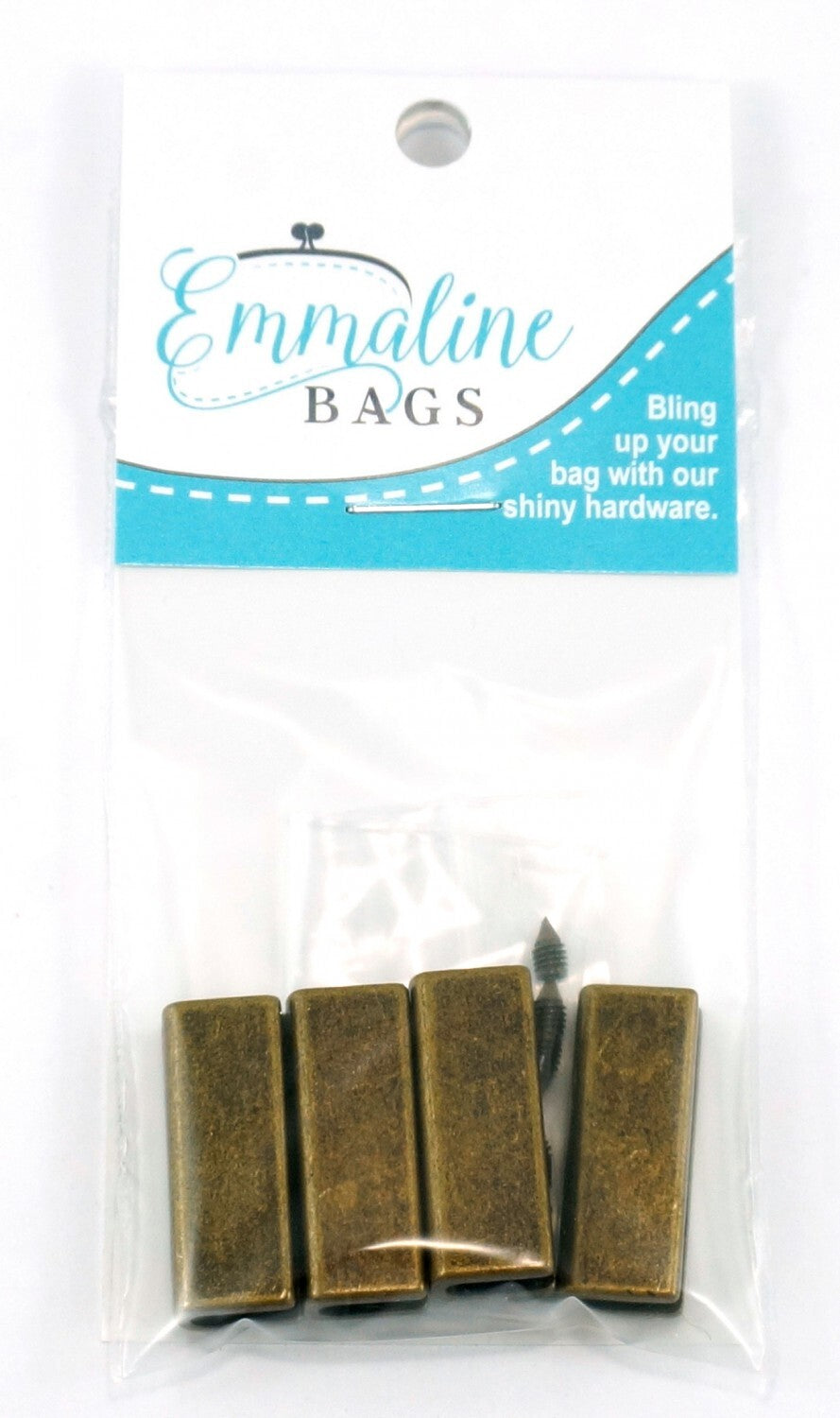 Strap End Caps Rectangle (25 mm wide) Antique Brass 4 Pack sewing and quilting product