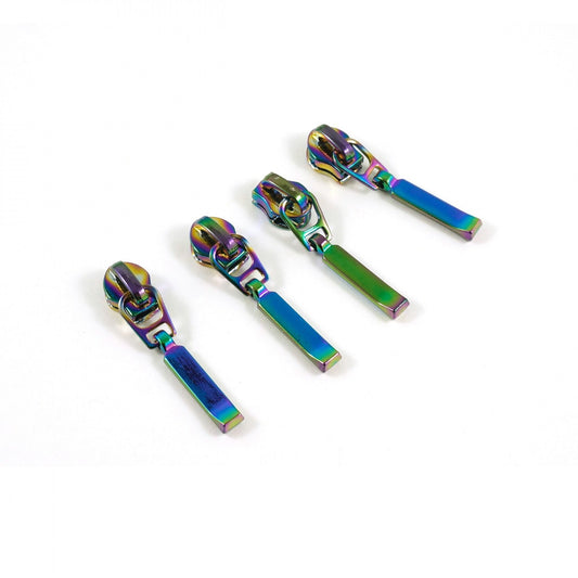 10 Pack Rainbow Metal Zipper Pulls for Emmaline Zipper-By-The-Yard for bag making and sewing projects