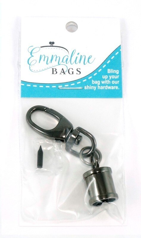 Emmaline Hanging Tassel Cap Gunmetal Zip Pull for Bag Bling for bag making and sewing projects