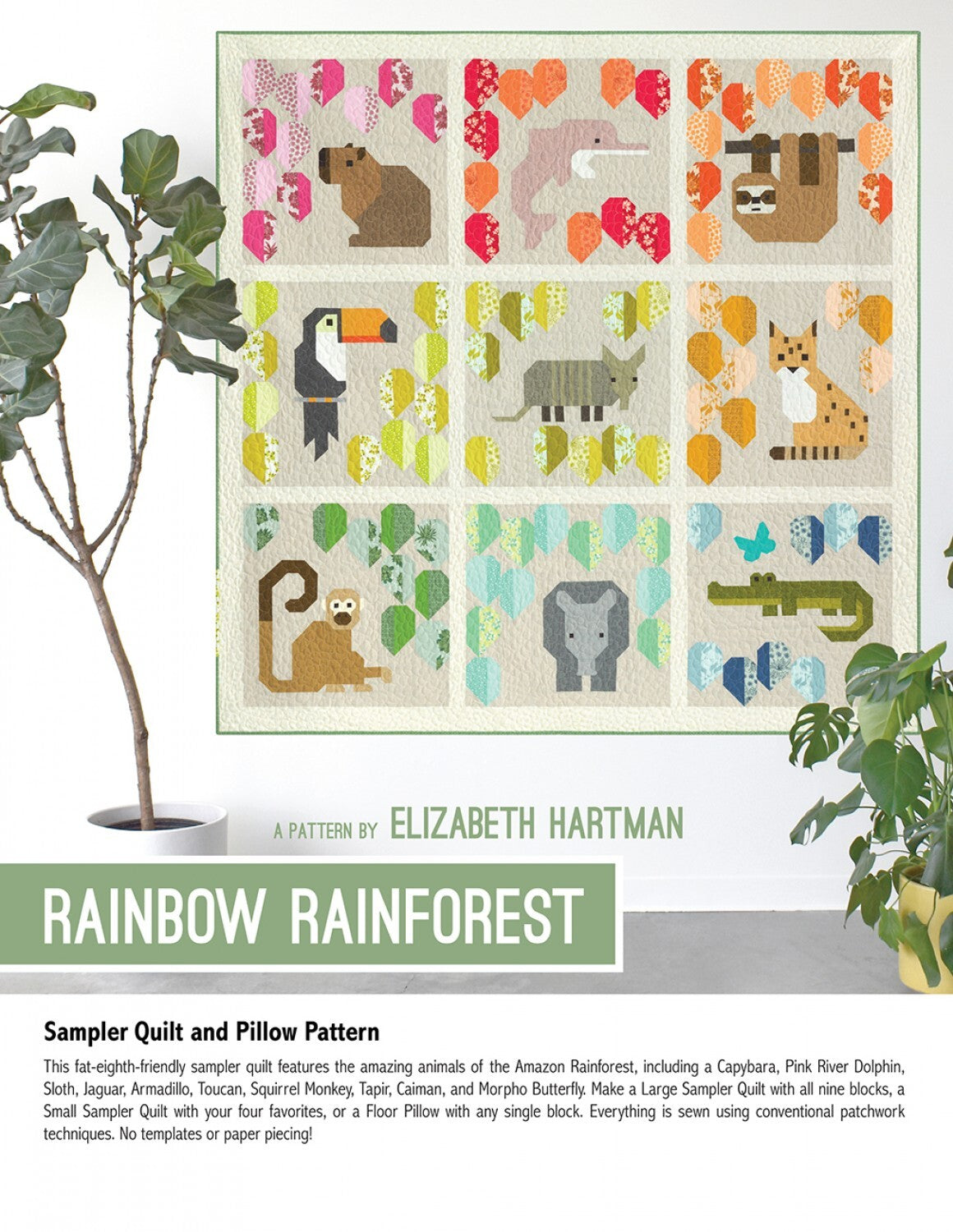 Rainbow Rainforest Quilt Pattern by Elizabeth Hartman , quilting and craft projects