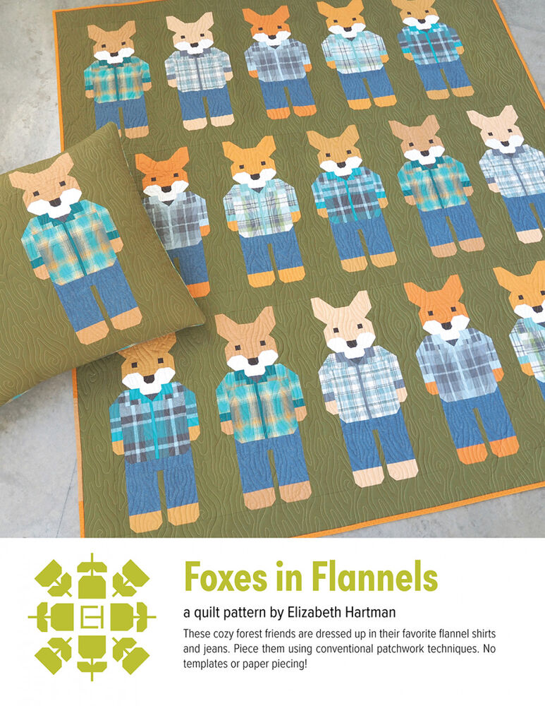 Foxes in Flannels Quilt Pattern for patchwork, quilting and sewing