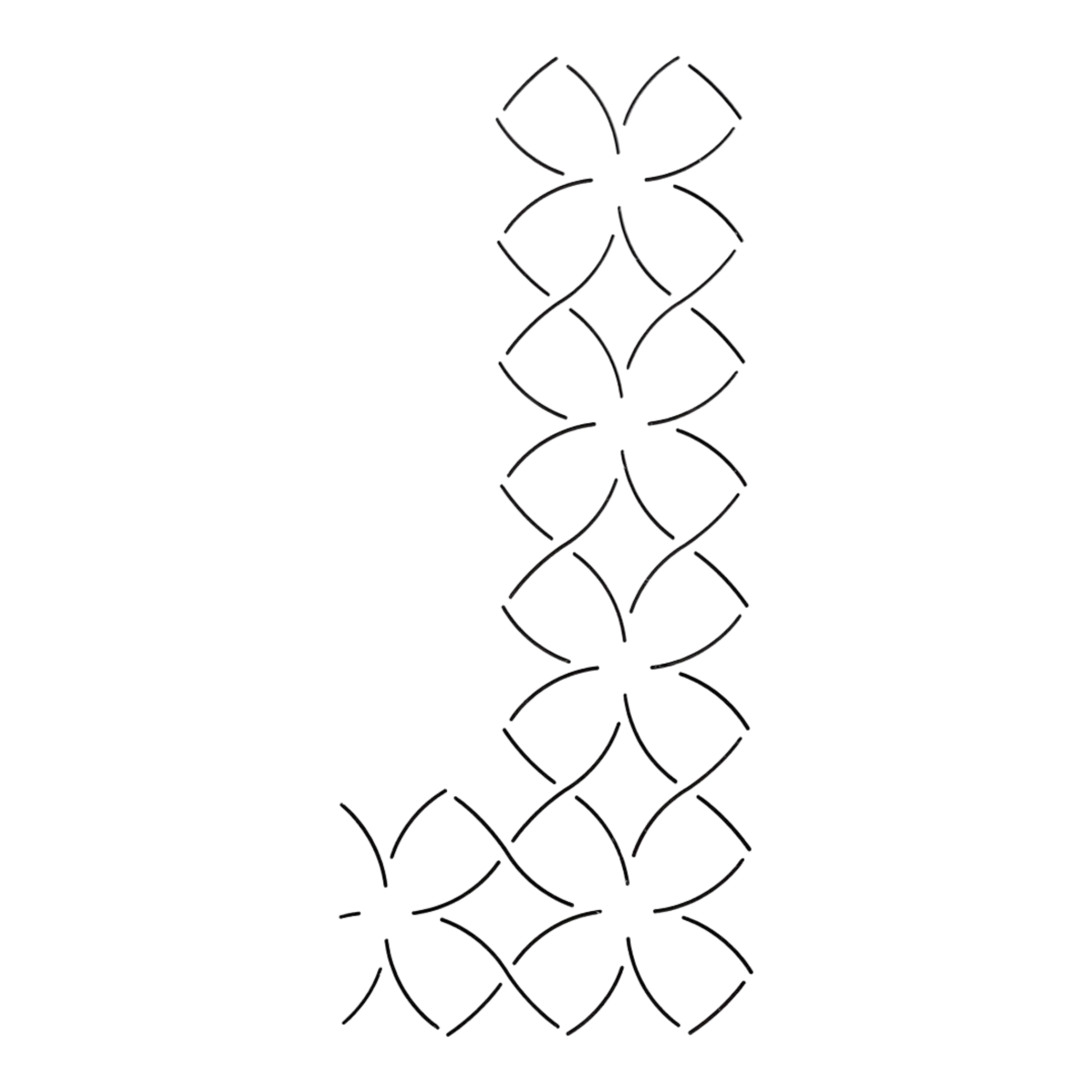 Quilt Stencil - Quad Leaf Border 76 mm for precise cutting, marking and patchwork