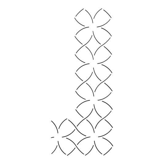 Quilt Stencil - Quad Leaf Border 76 mm for precise cutting, marking and patchwork
