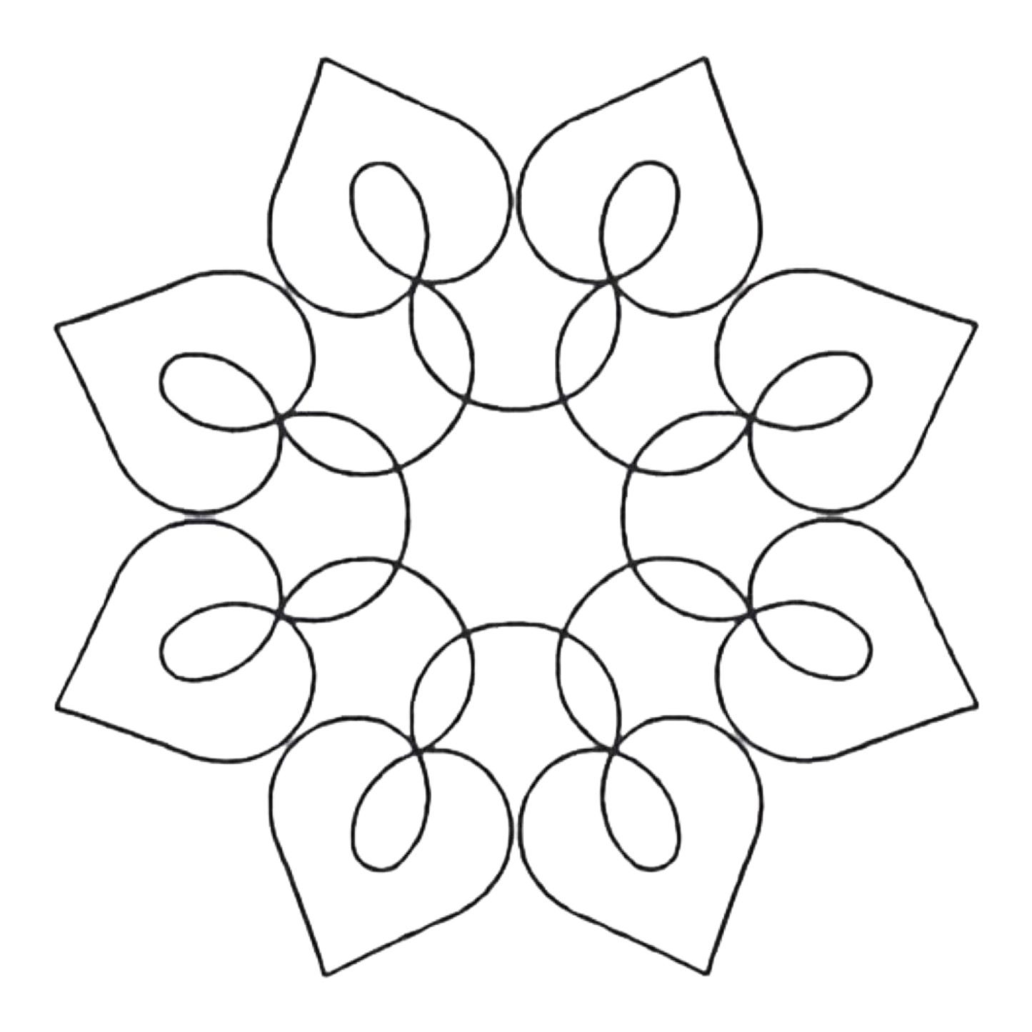 Quilt Stencil Battenberg Hearts 178 mm for precise cutting, marking and patchwork