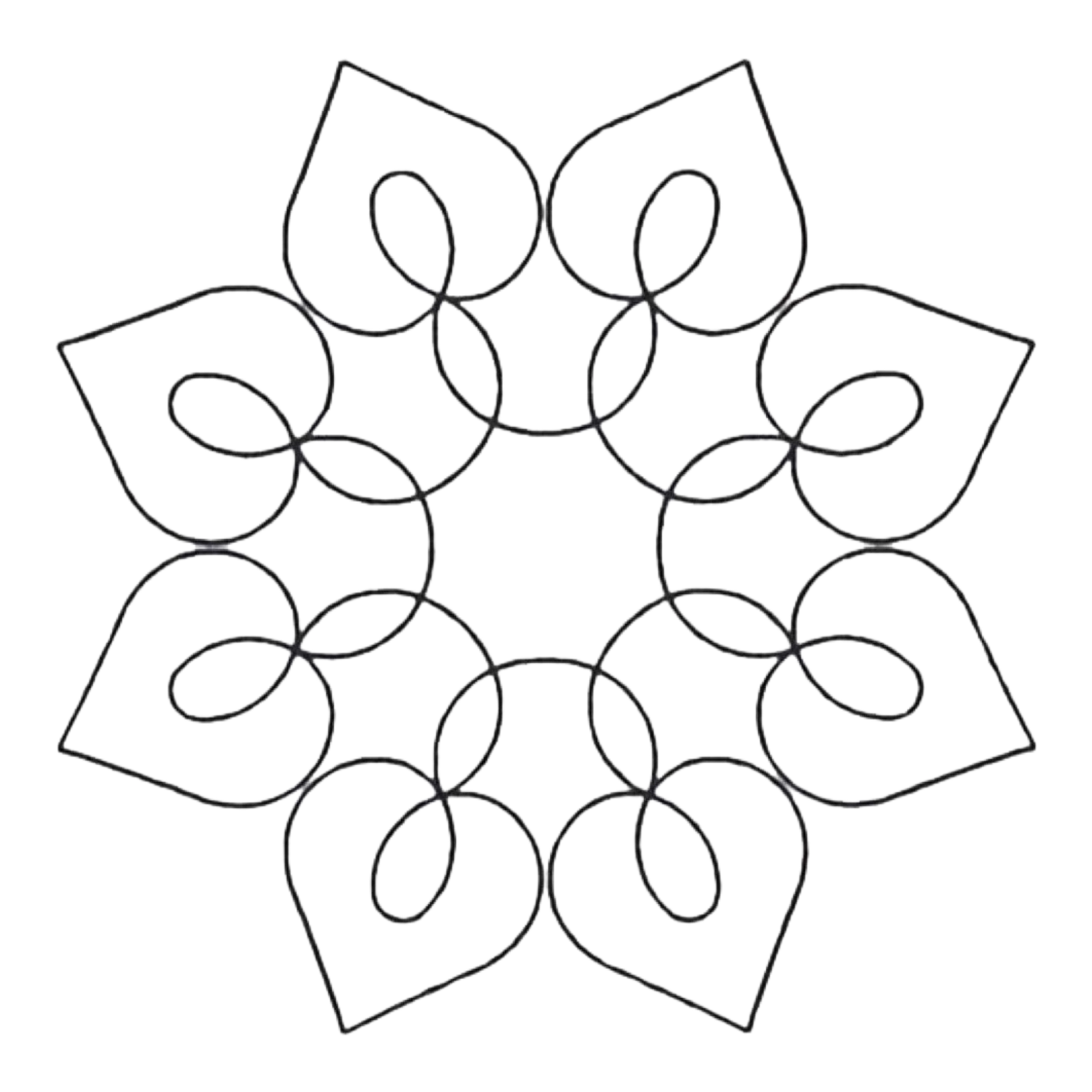 Quilt Stencil Battenberg Hearts 178 mm for precise cutting, marking and patchwork