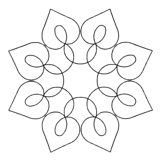 Quilt Stencil Battenberg Hearts 178 mm for precise cutting, marking and patchwork