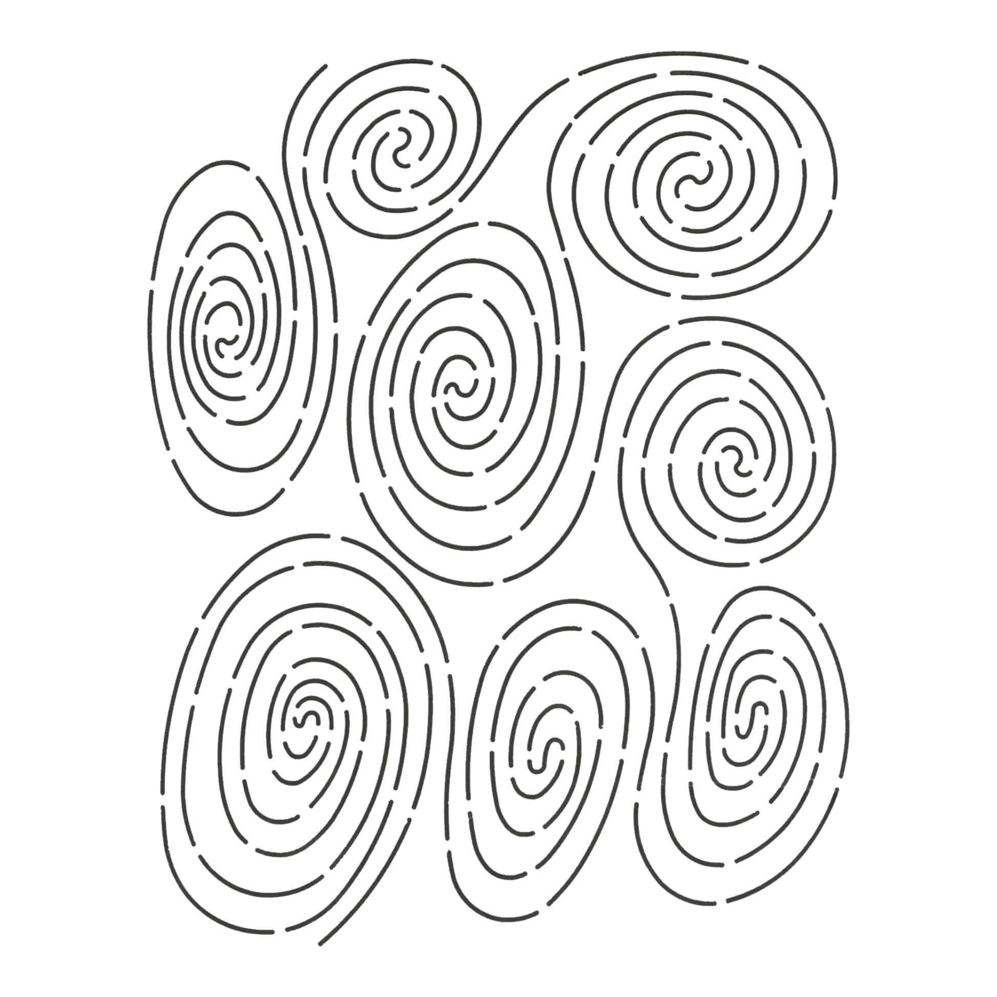 Rain Circles Block 203 mm Stencil for precise cutting, marking and patchwork