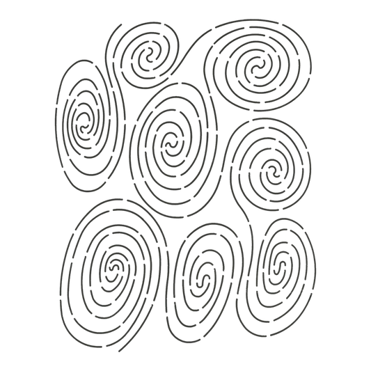 Rain Circles Block 203 mm Stencil for precise cutting, marking and patchwork