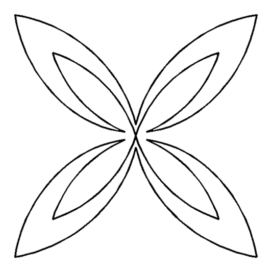 Quilt Stencil Fairy Wings 102 mm for precise cutting, marking and patchwork
