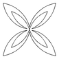 Quilt Stencil Fairy Wings 102 mm for precise cutting, marking and patchwork