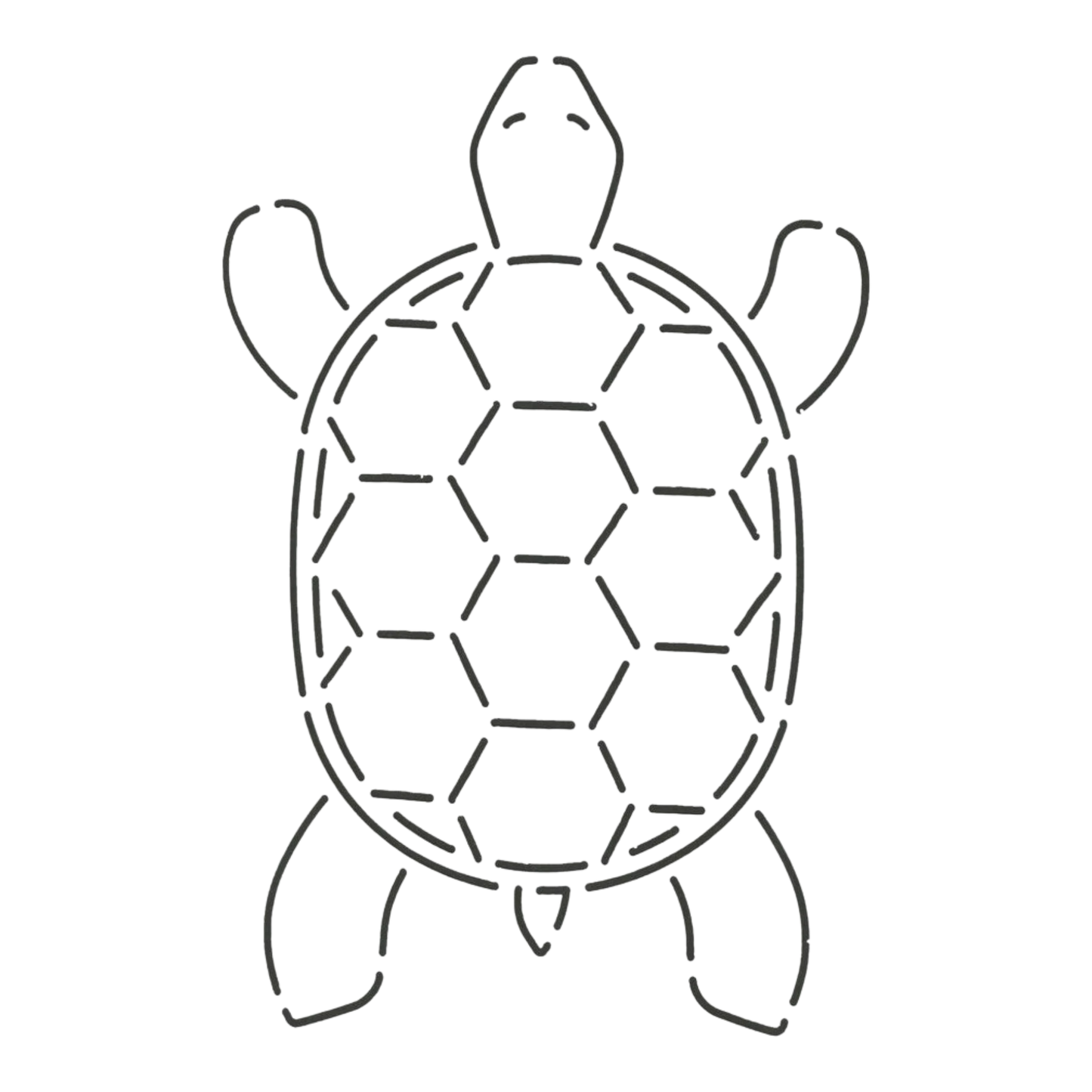 Quilt Turtle Stencil 102 mm x 165 mm for precise cutting, marking and patchwork