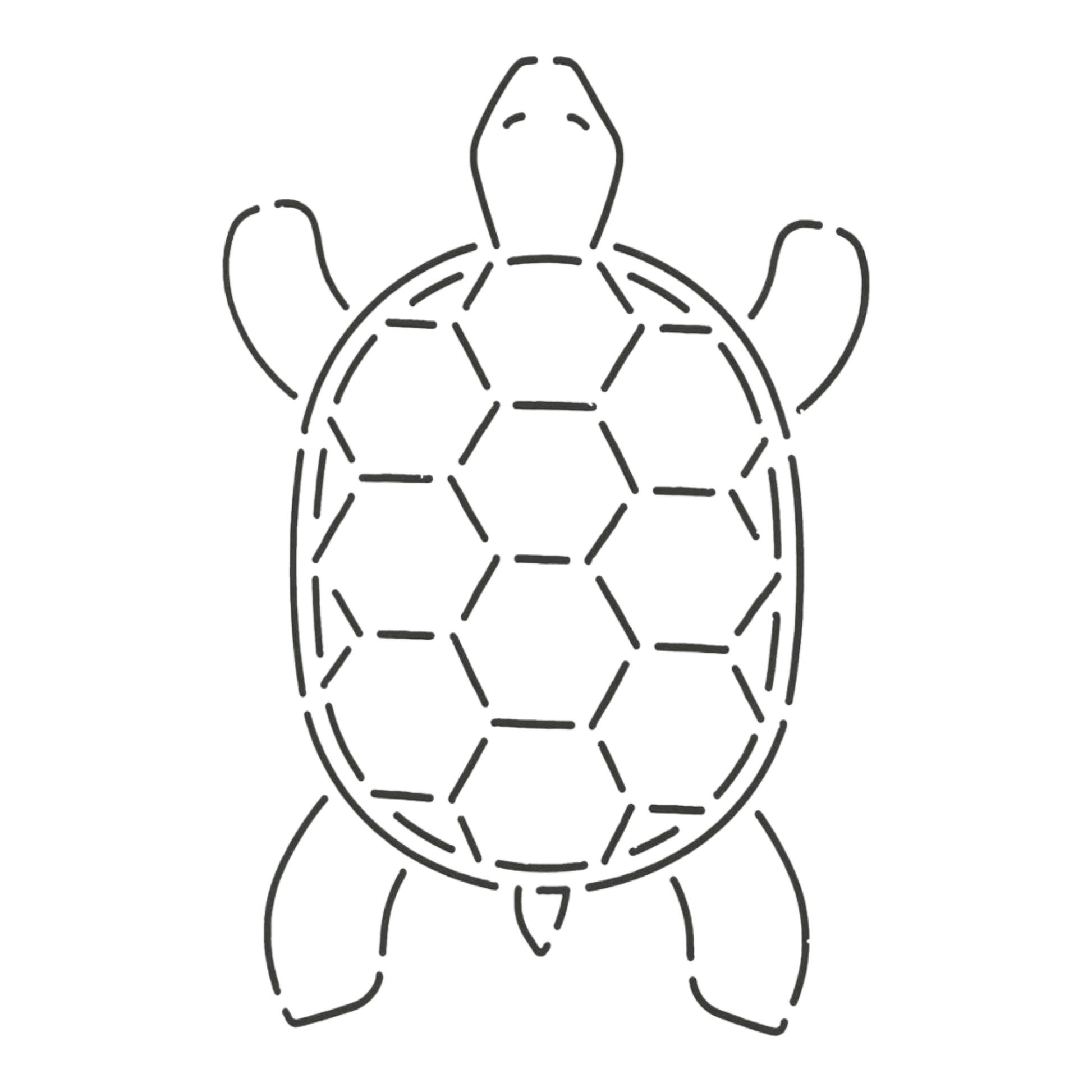 Quilt Turtle Stencil 102 mm x 165 mm for precise cutting, marking and patchwork