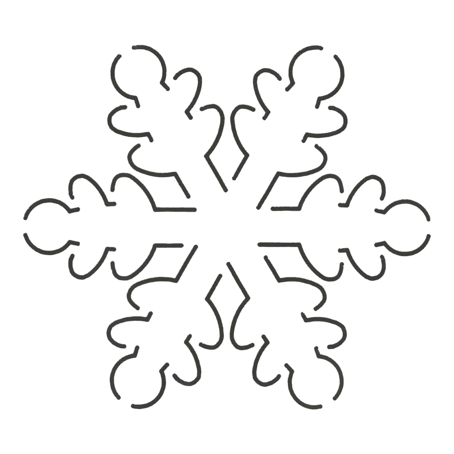 Quilt Stencil Snowflake Block 127 mm x 140 mm for precise cutting, marking and patchwork