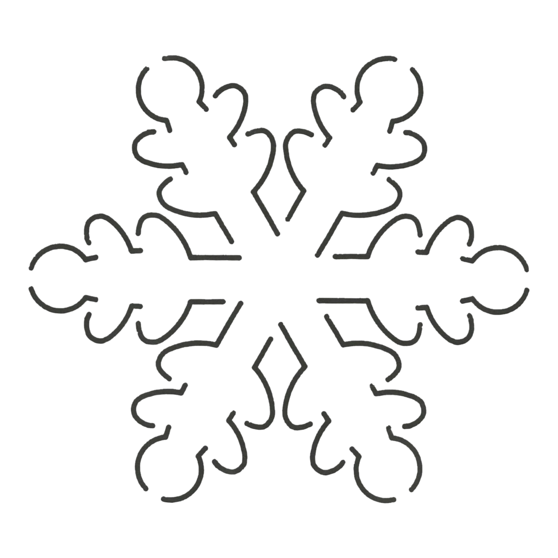 Quilt Stencil Snowflake Block 127 mm x 140 mm for precise cutting, marking and patchwork