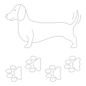 Quilt Stencil - Doxie 7inx4in & 38 mm for precise cutting, marking and patchwork