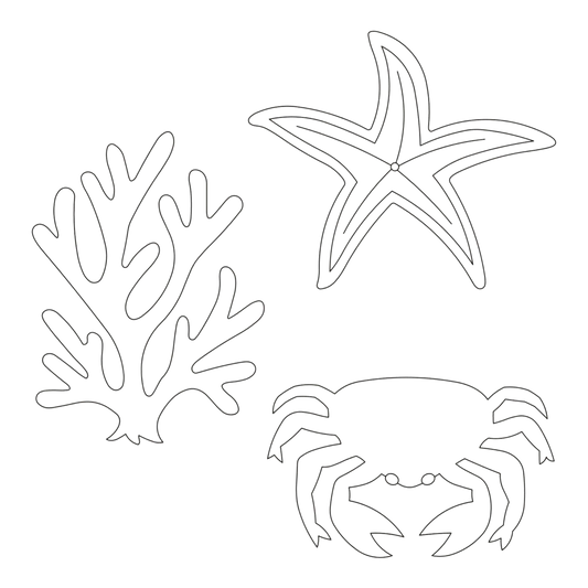 Quilt Stencil Sea Life - 127 mm for precise cutting, marking and patchwork