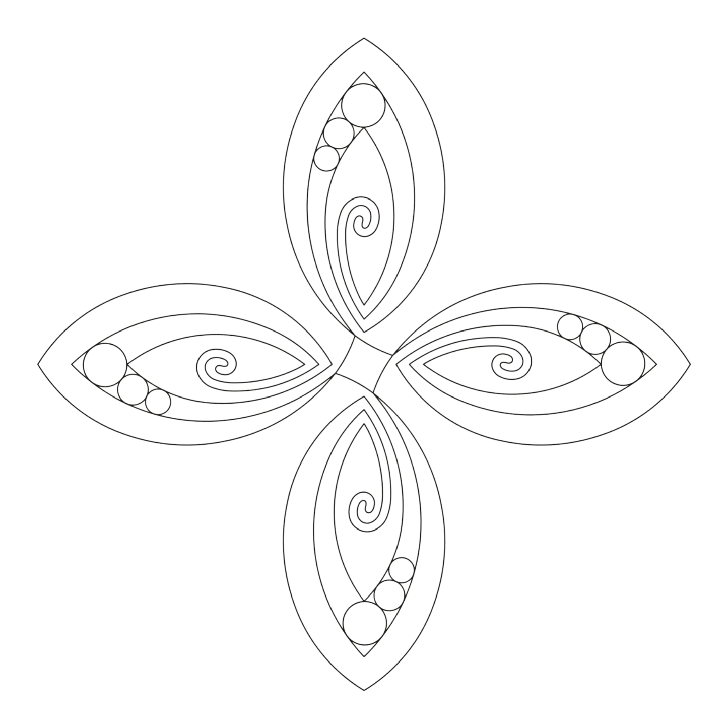 Modern Medallion Quilting Stencil 279 mm for precise cutting, marking and patchwork