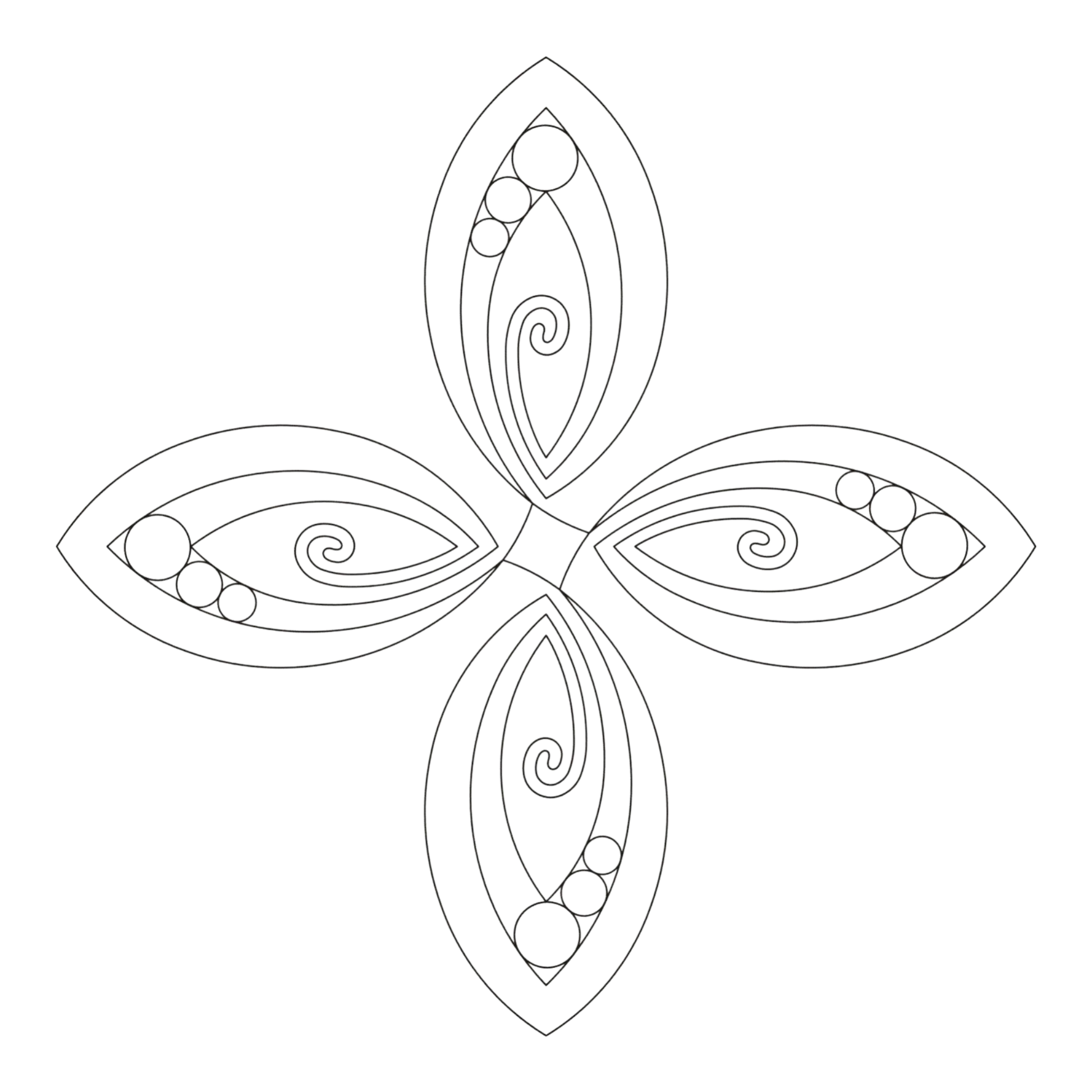 Modern Medallion Quilting Stencil 279 mm for precise cutting, marking and patchwork