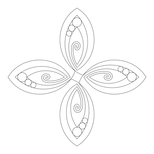 Modern Medallion Quilting Stencil 279 mm for precise cutting, marking and patchwork