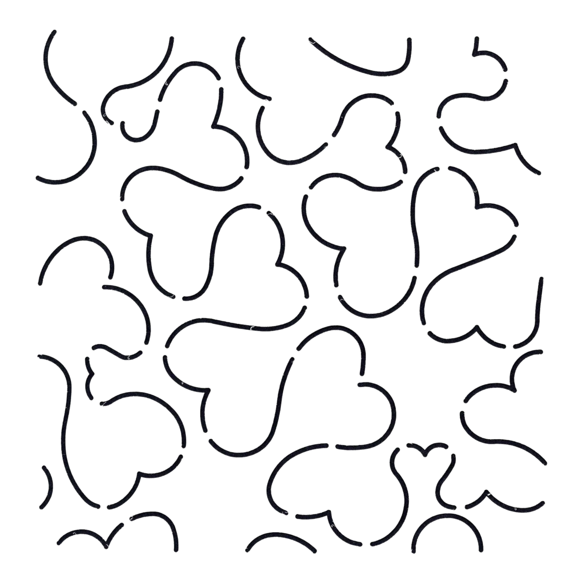Quilt Stencil Heart Stipple for precise cutting, marking and patchwork