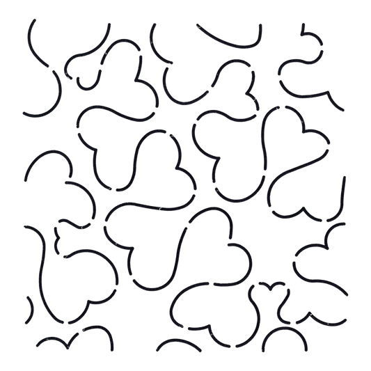 Quilt Stencil Heart Stipple for precise cutting, marking and patchwork