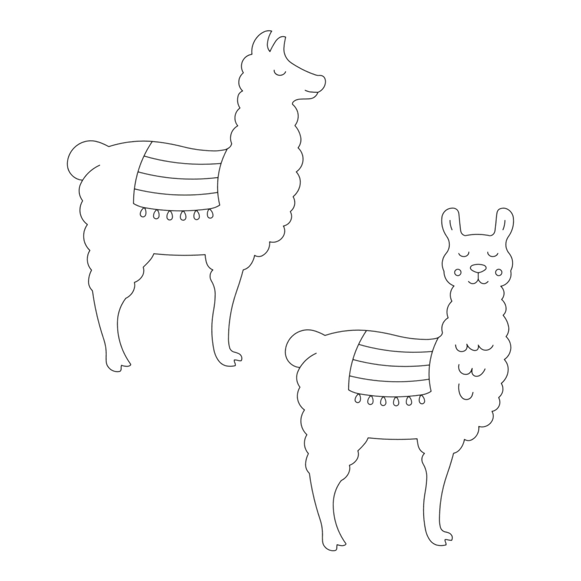 Quilt Stencil Llama-tude for precise cutting, marking and patchwork