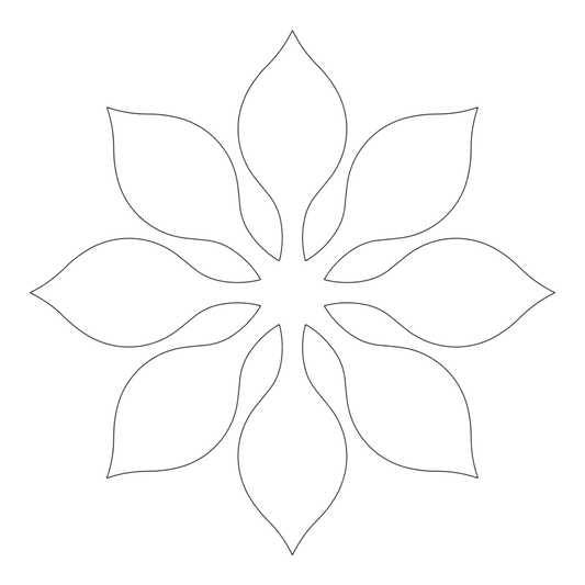 Stencil - Camellia Petals for precise cutting, marking and patchwork