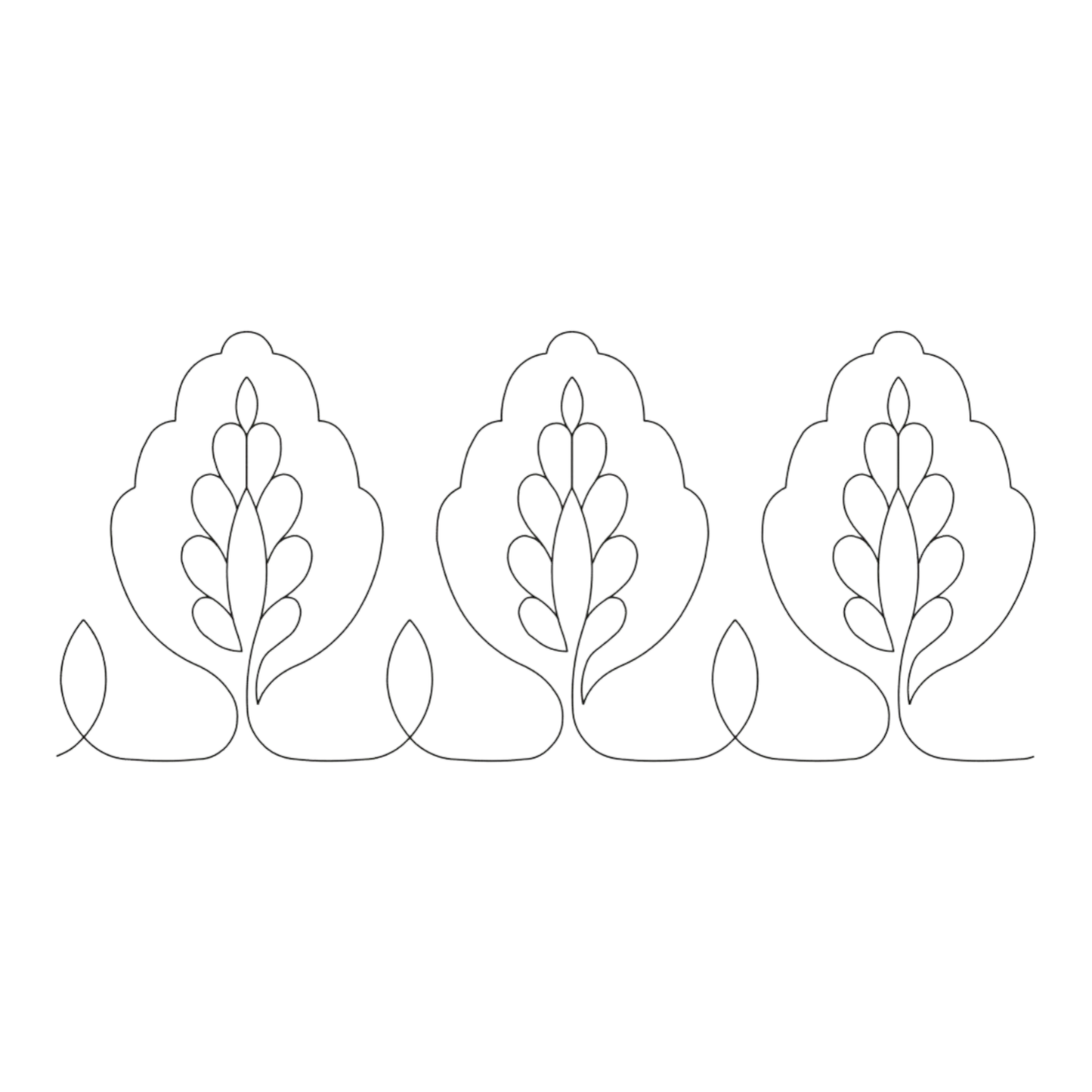 Quilt Stencil | Pomegranate Border | 178 mm x 381 mm for precise cutting, marking and patchwork