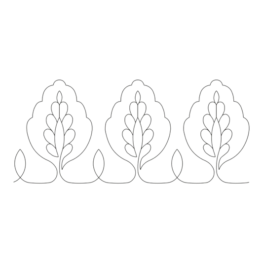 Quilt Stencil | Pomegranate Border | 178 mm x 381 mm for precise cutting, marking and patchwork