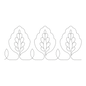 Quilt Stencil | Pomegranate Border | 178 mm x 381 mm for precise cutting, marking and patchwork