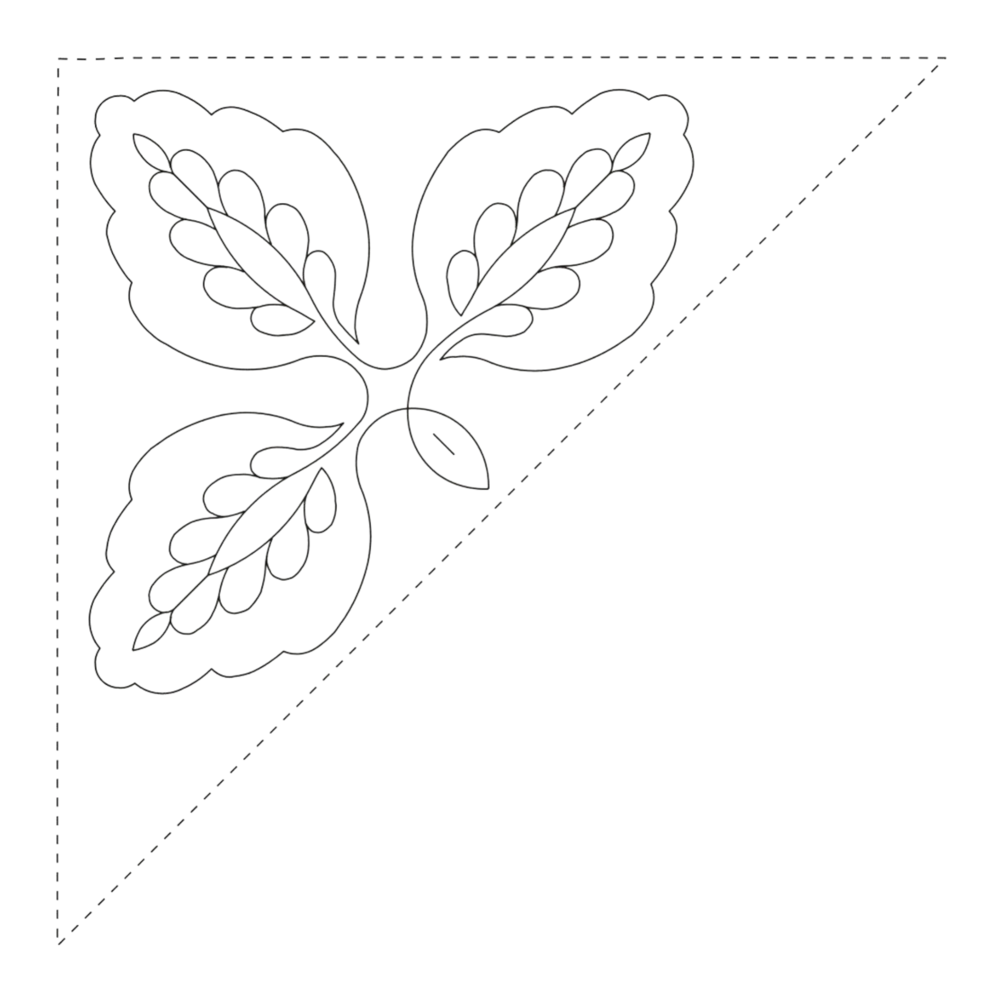 Quilt Stencil Pomegranate Setting Triangle 254 mm x 381 mm for precise cutting, marking and patchwork
