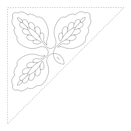 Quilt Stencil Pomegranate Setting Triangle 254 mm x 381 mm for precise cutting, marking and patchwork