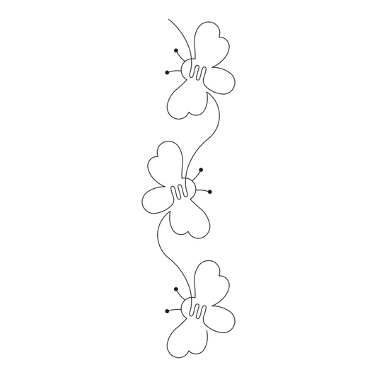 Everything Fabric Sweet Bee Border 4.5-inch quilting stencil made of clear, flexible, reusable Mylar plastic.