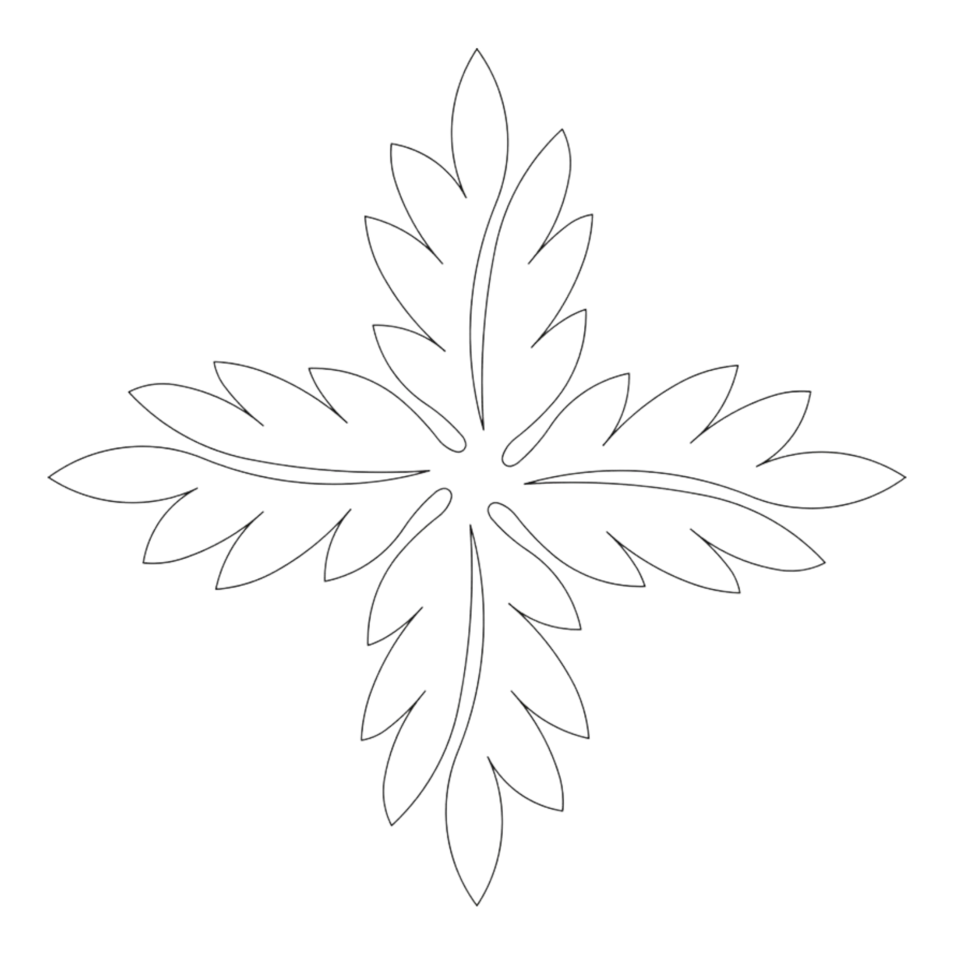 Quilt Stencil Fern Medallion 241 mm for precise cutting, marking and patchwork