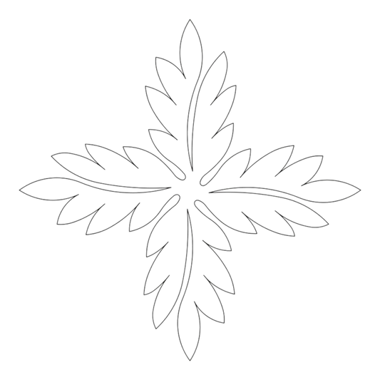 Quilt Stencil Fern Medallion 241 mm for precise cutting, marking and patchwork