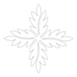 Quilt Stencil Fern Medallion 241 mm for precise cutting, marking and patchwork