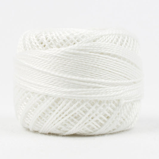 Eleganza 8wt Solid Perle Cotton Ball - WHITE