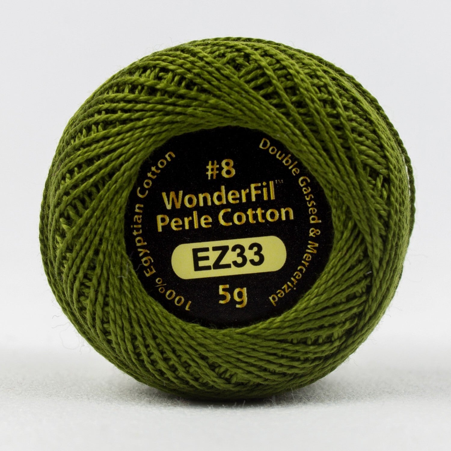 Eleganza 8wt Solid Perle Cotton Ball - Lazy Lizard for embroidery, stitching and decorative needlework