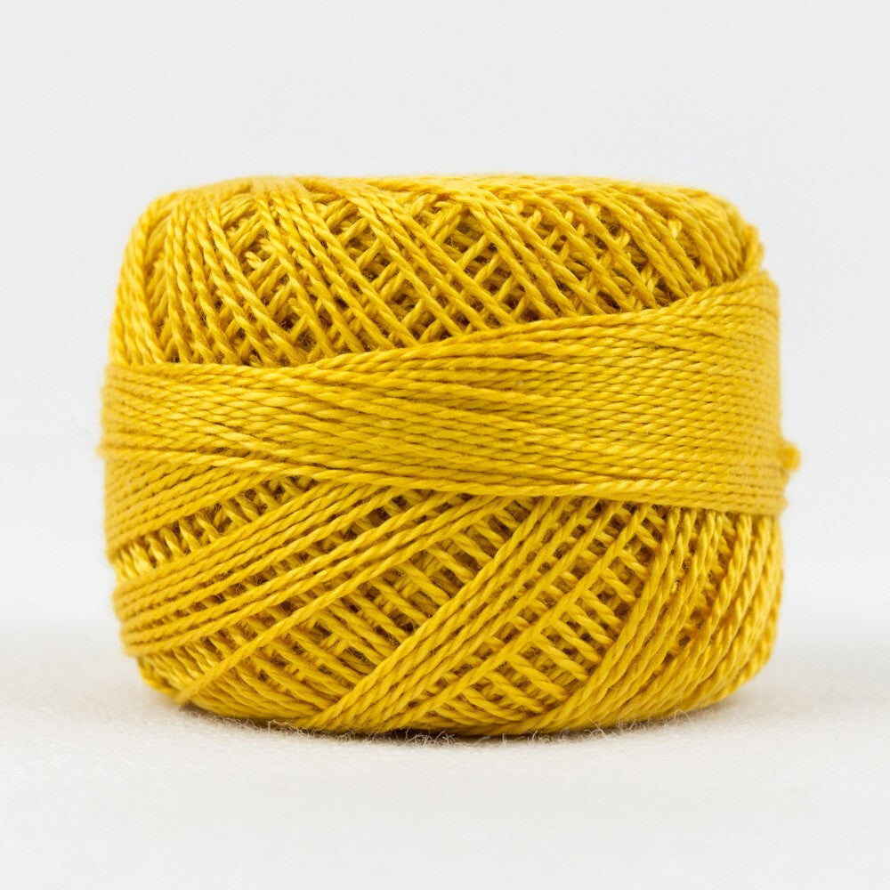 Eleganza 8wt Solid Perle Cotton Ball - OLD GOLD for embroidery, stitching and decorative needlework