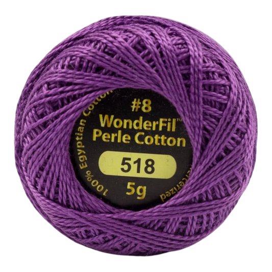Eleganza 8wt Solid Perle Cotton Ball - VIVID VIOLET for embroidery, stitching and decorative needlework