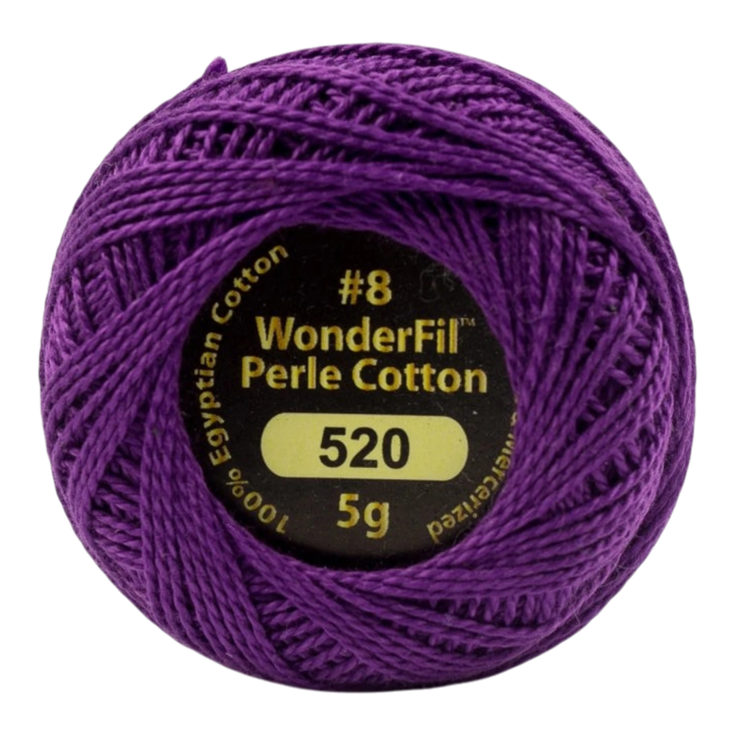 Eleganza 8wt Solid Perle Cotton Ball - Palatinate Purple for embroidery, stitching and decorative needlework