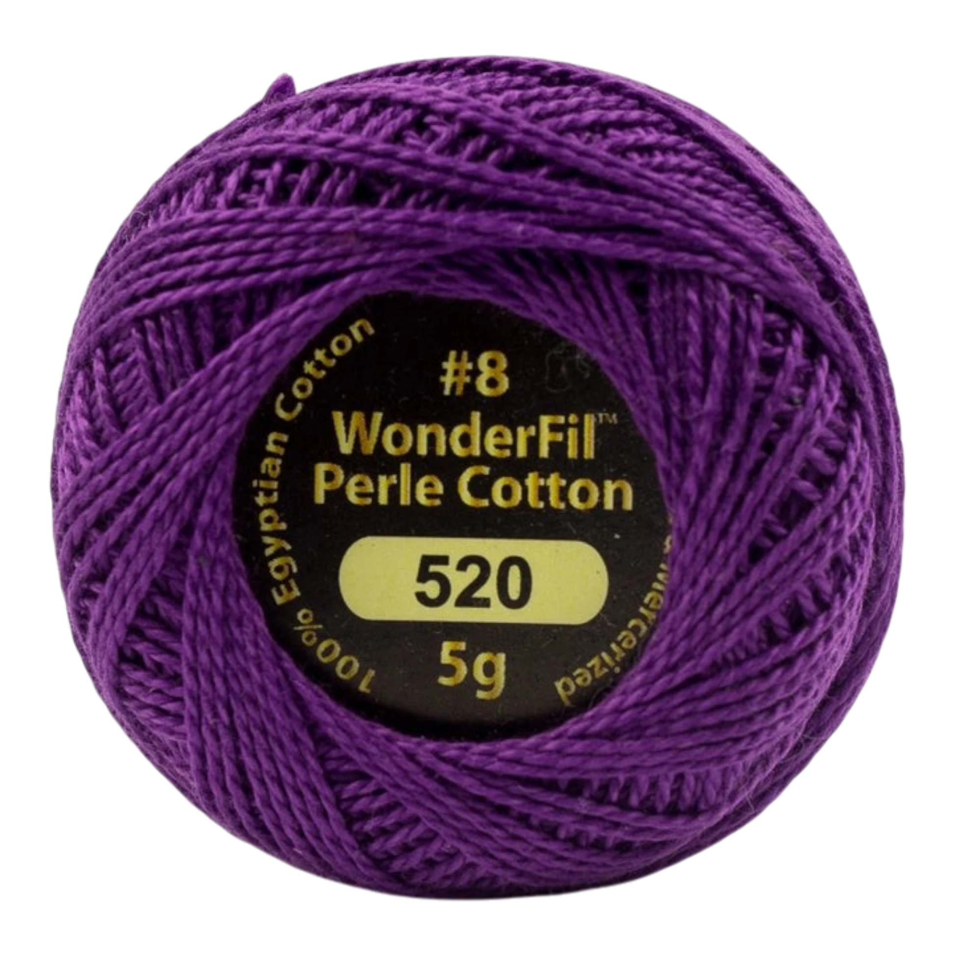 Eleganza 8wt Solid Perle Cotton Ball - Palatinate Purple for embroidery, stitching and decorative needlework