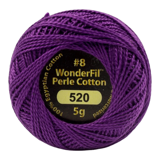 Eleganza 8wt Solid Perle Cotton Ball - Palatinate Purple for embroidery, stitching and decorative needlework